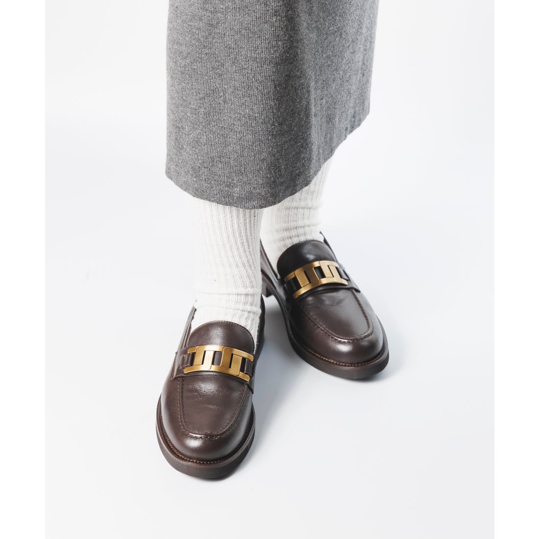 ルカ グロッシ Luca Grossi メタルパーツローファー （ダークブラウン