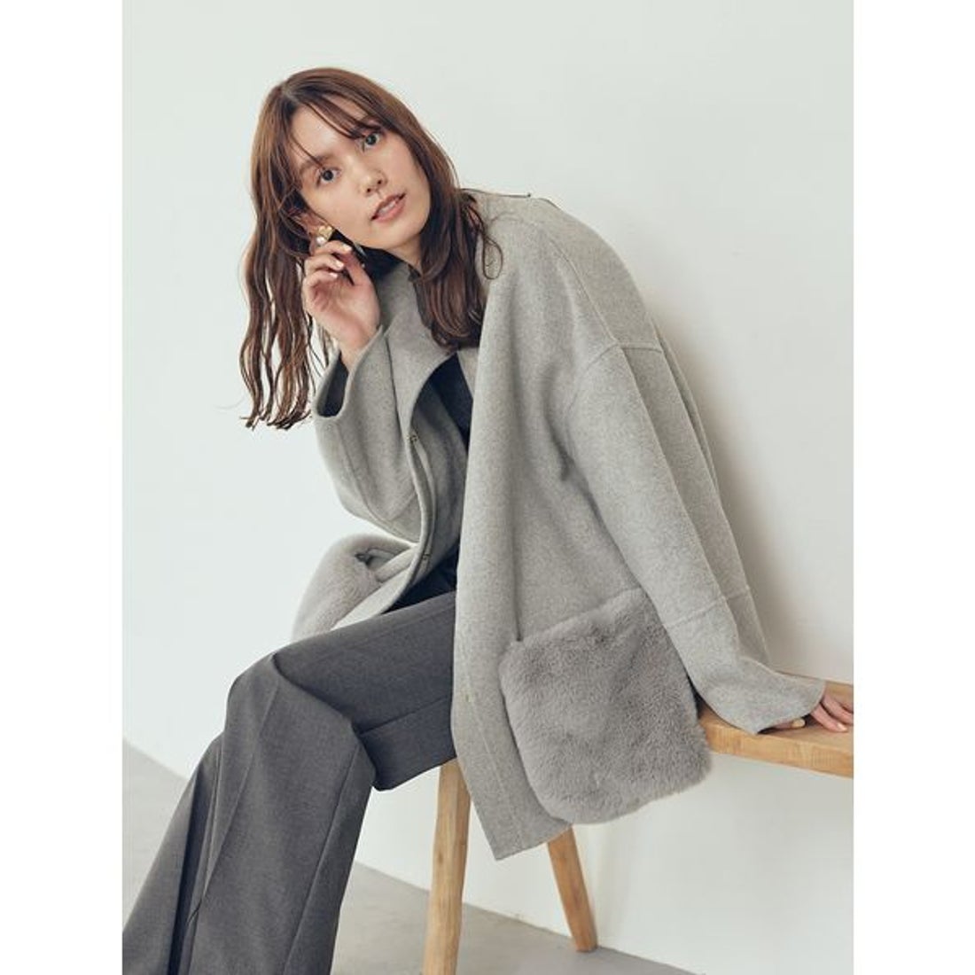 ミラ オーウェン Mila Owen 【WEB限定カラー】2wayファーポケット