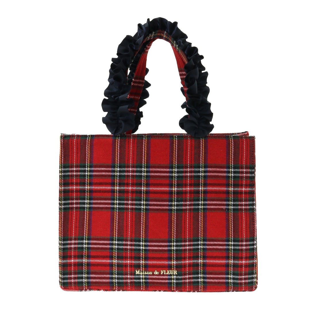 メゾン ド フルール Maison de FLEUR チェックフリルハンドルスクエア