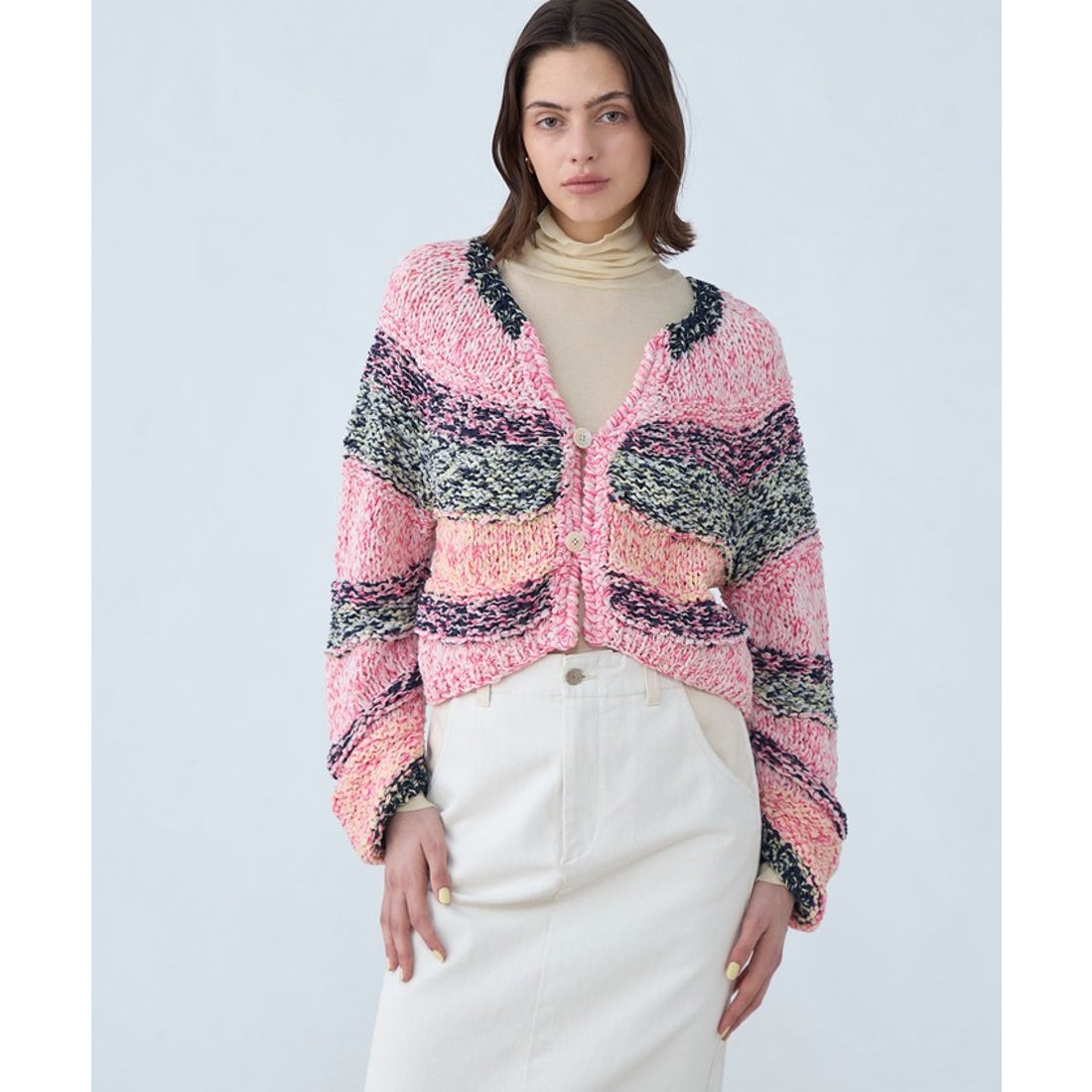 マカフィー MACPHEE ハンドニット カーディガン （34 ピンク系