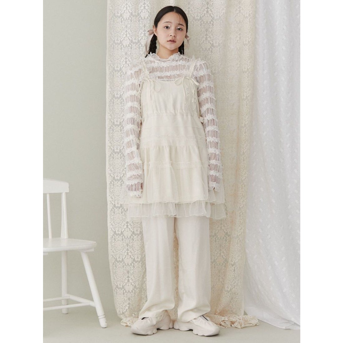 メリージェニー merry jenny チュールドロストミニキャミワンピース