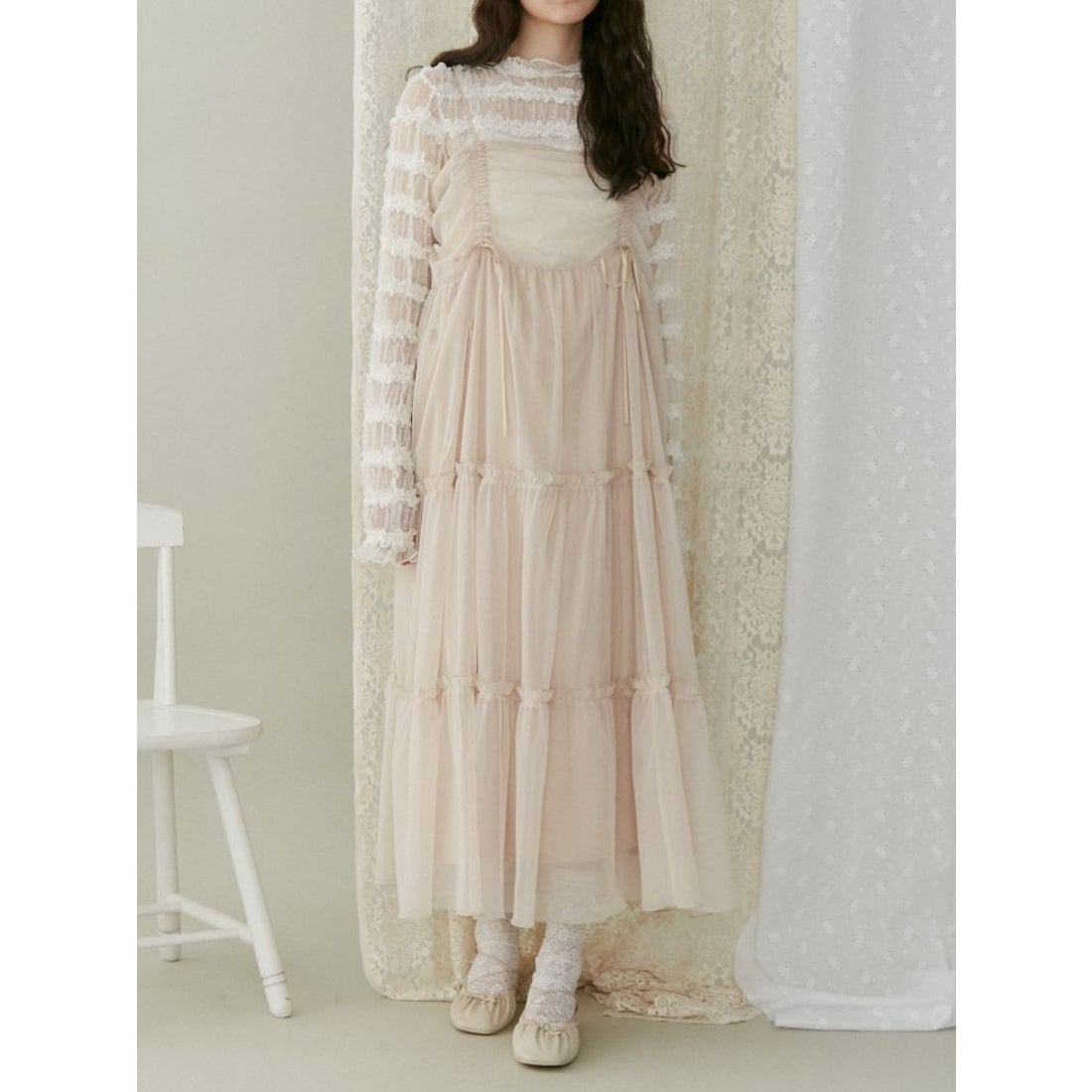 メリージェニー merry jenny ドロストチュールキャミワンピース