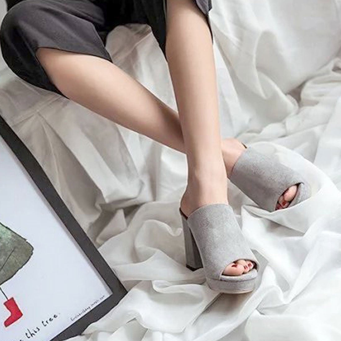 miniministore ミュール サンダル チャンキーヒール - ファッション