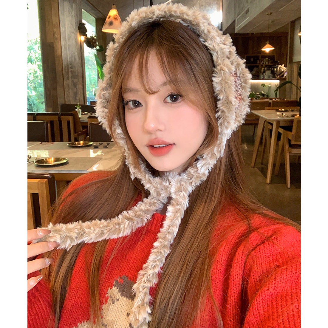 ショップニコニコ ShopNikoNiko フェイクファー カラフルニット編み