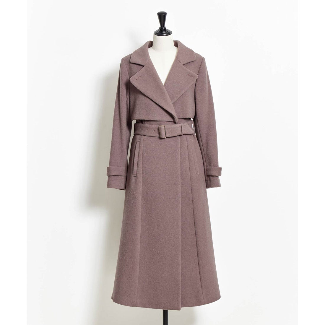 ノエラ NOELA 2WAYカラーバックプリーツウールトレンチコート （チャ