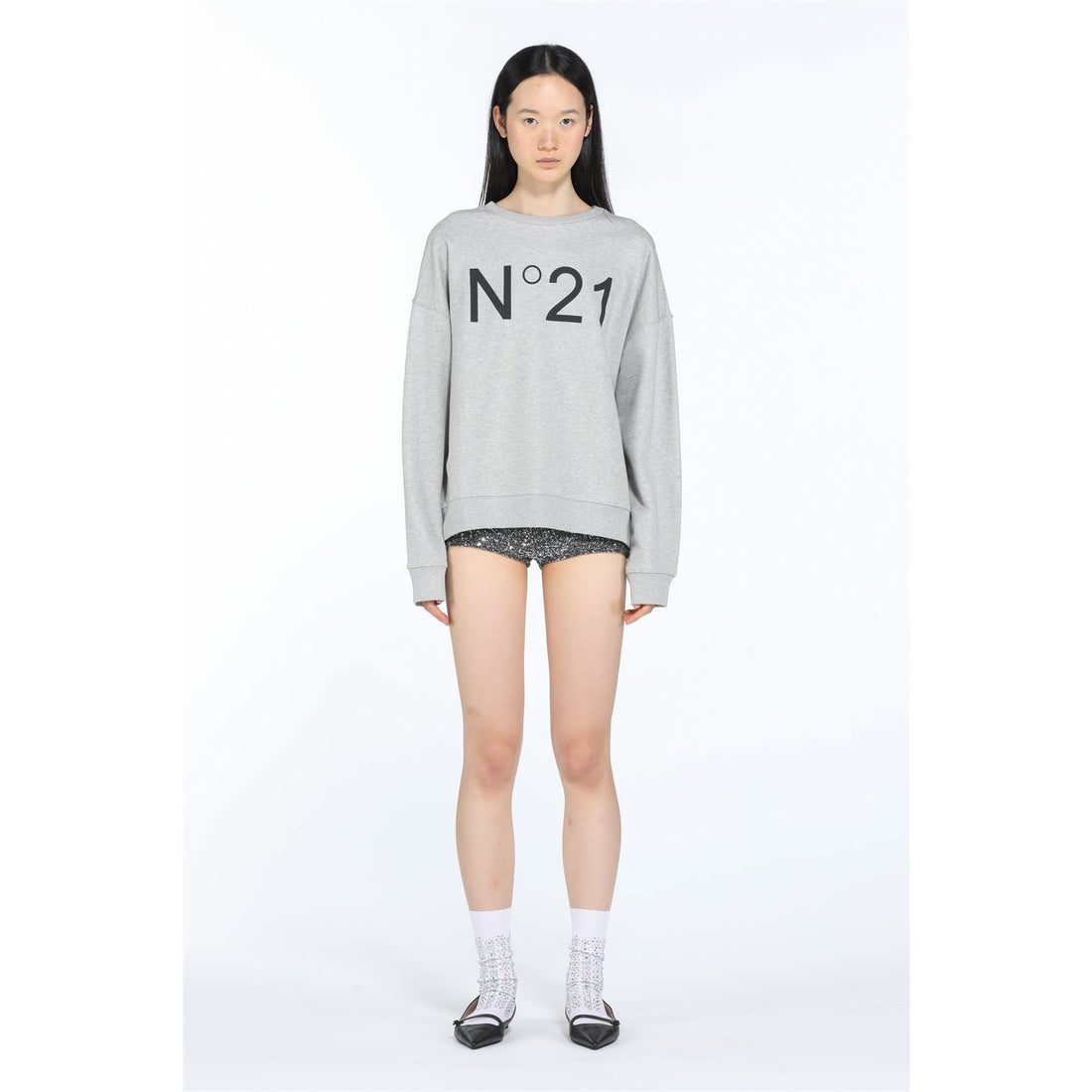 ヌメロヴェントゥーノ N21 ロゴ スウェットプルオーバー （GREY