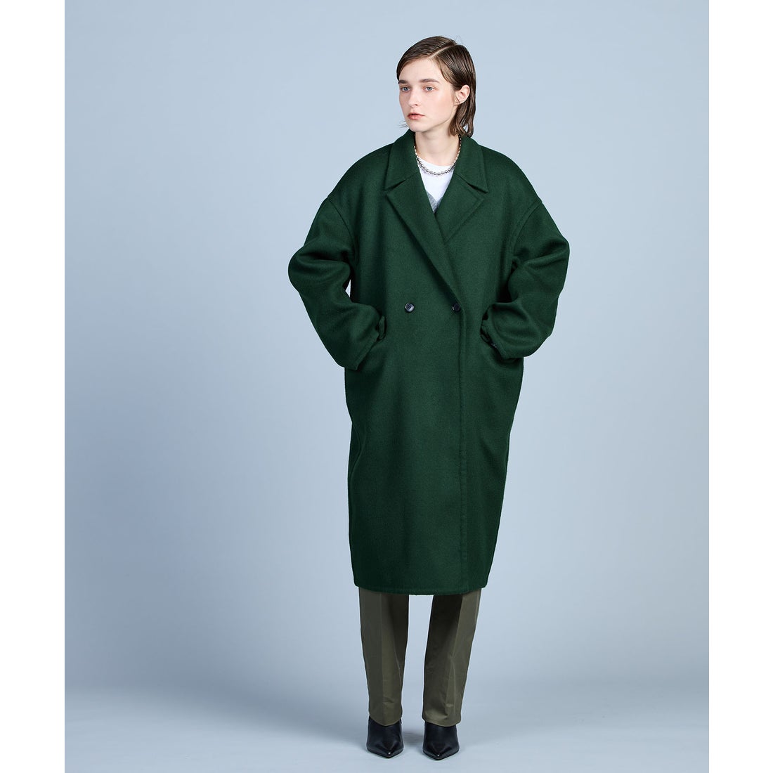 ノーク N.O.R.C 【N.O.R.C×GISELeコラボ】ミディ丈ウールリバーコート