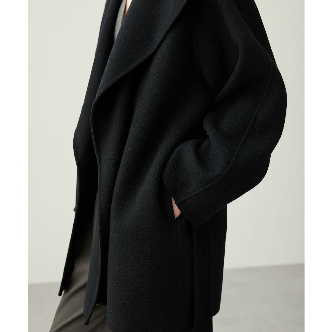 ノーク N.O.R.C ウールメルトンミドルリバーコート （ボルドー