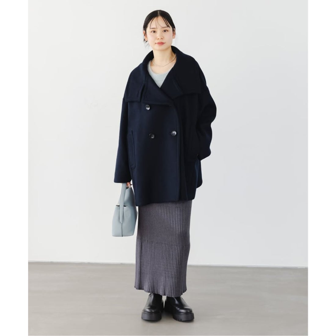 ノーブル NOBLE 《追加》スタンドカラーオーバーコート （キャメル