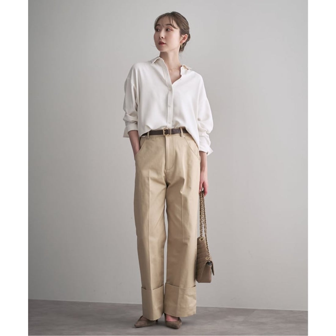 ノーブル NOBLE 《追加》シーズンカラープレーンシャツ14 （ホワイト