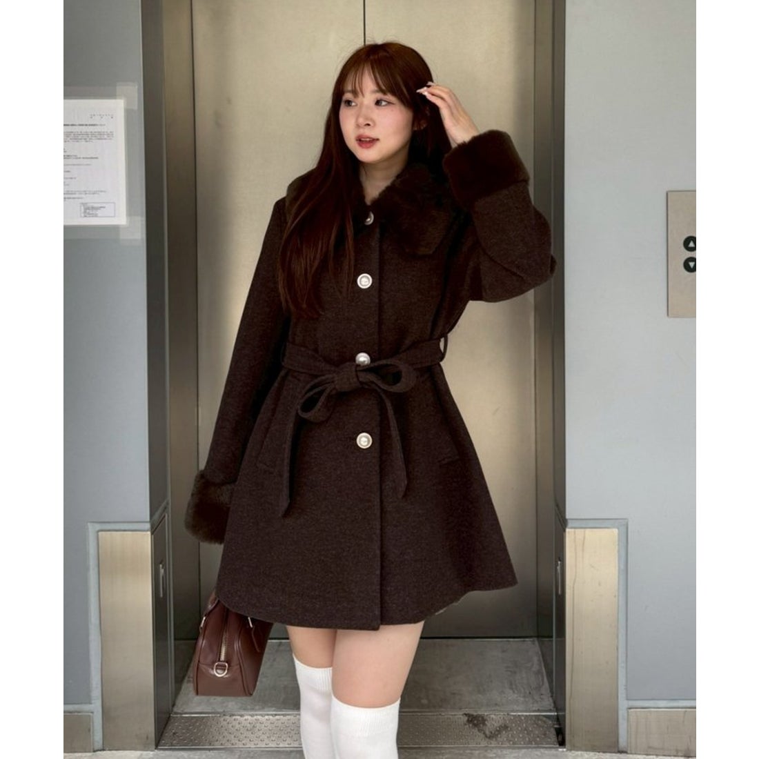 ナイスクラップ NICE CLAUP 【WEB先行予約】フェイクファー付ミドル