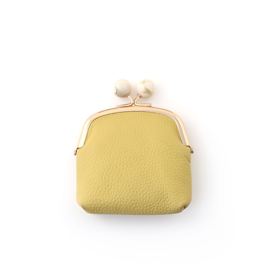 コレカラ colleca la シボレザーがま口ポーチ/財布 （イエロー