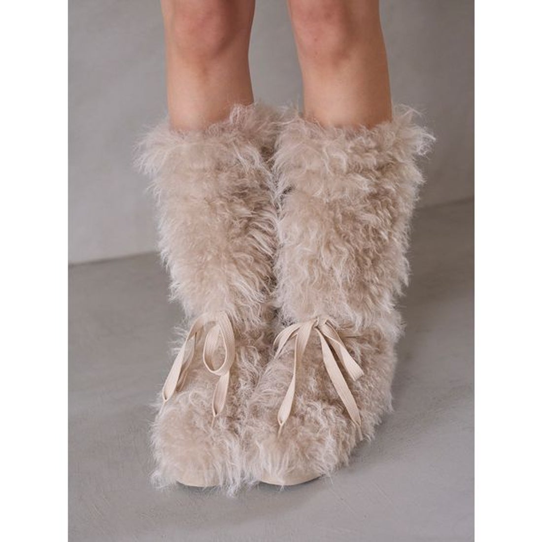 スナイデル SNIDEL レースアップファーブーツ （LBEG） -ファッション