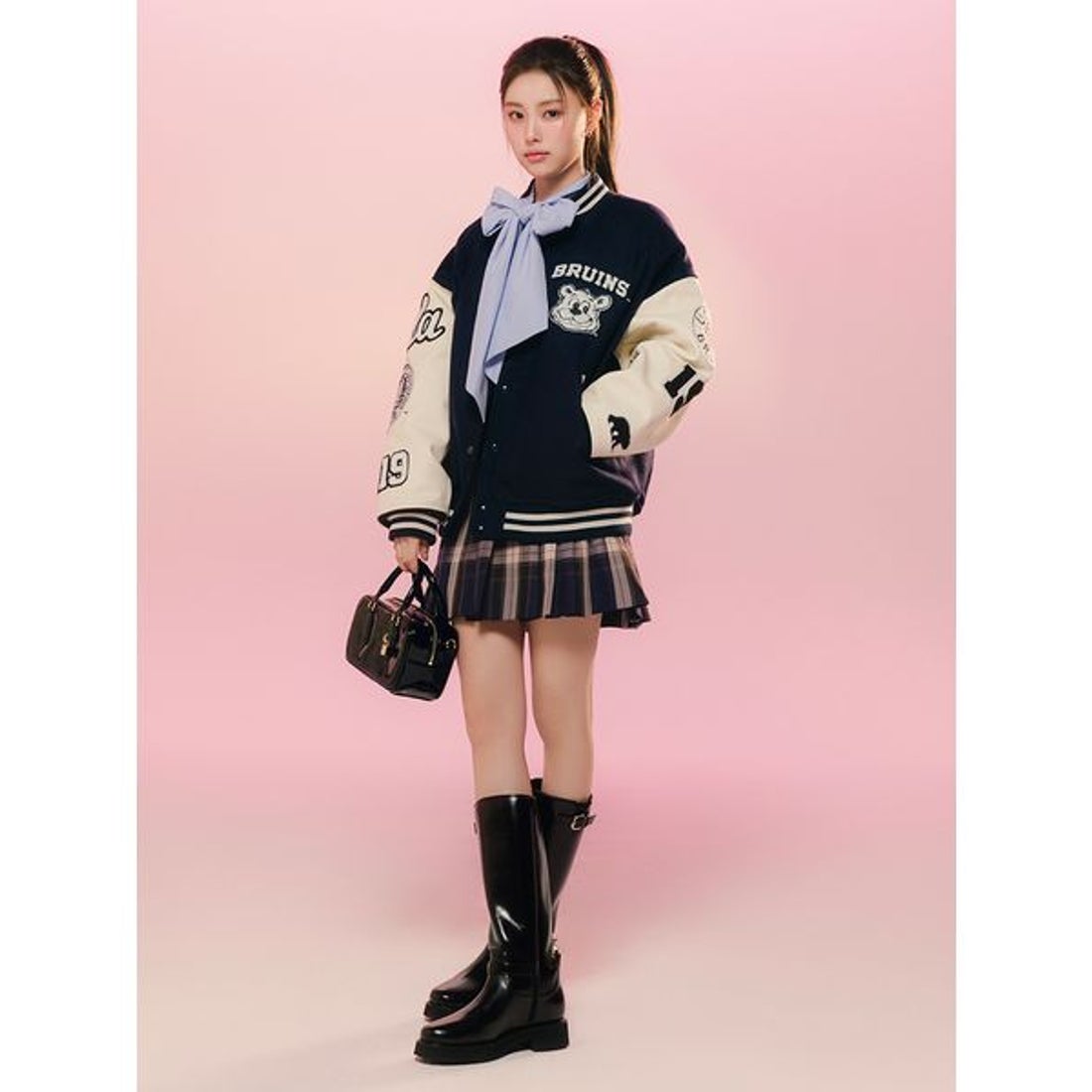 スナイデル SNIDEL ボウタイドッキングニットプルオーバー （BLK