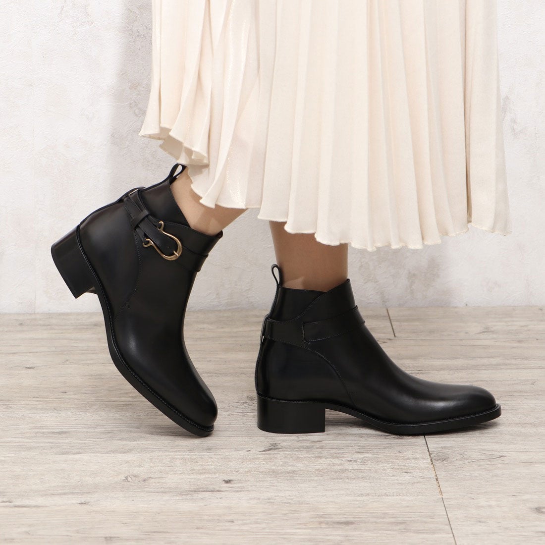 サルトル SARTORE ワンベルトショートブーツ （ダークブラウン） -靴