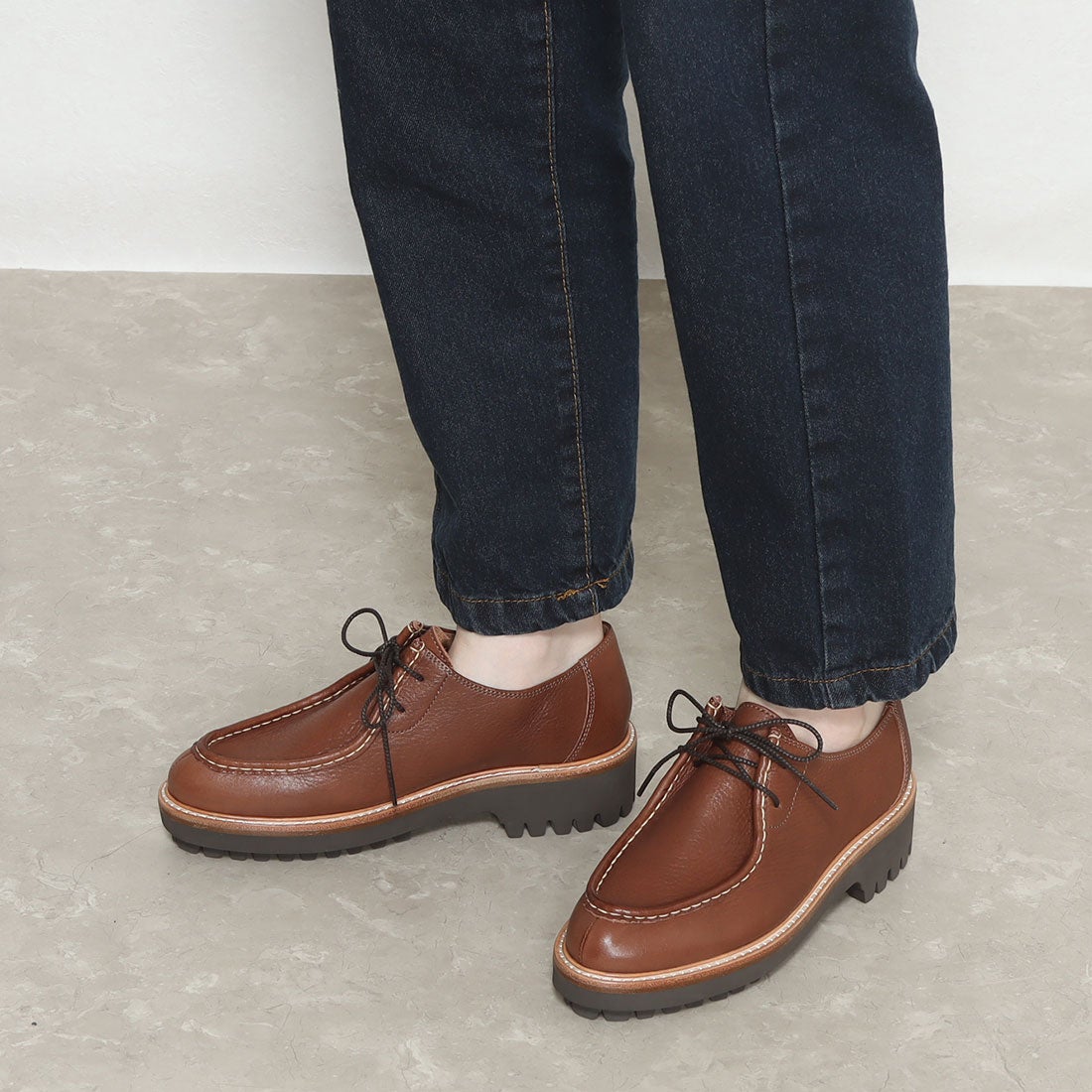 SAYA 【本革】チロリアンシューズ(ブラウン) -【公式】ラボ・キゴシ