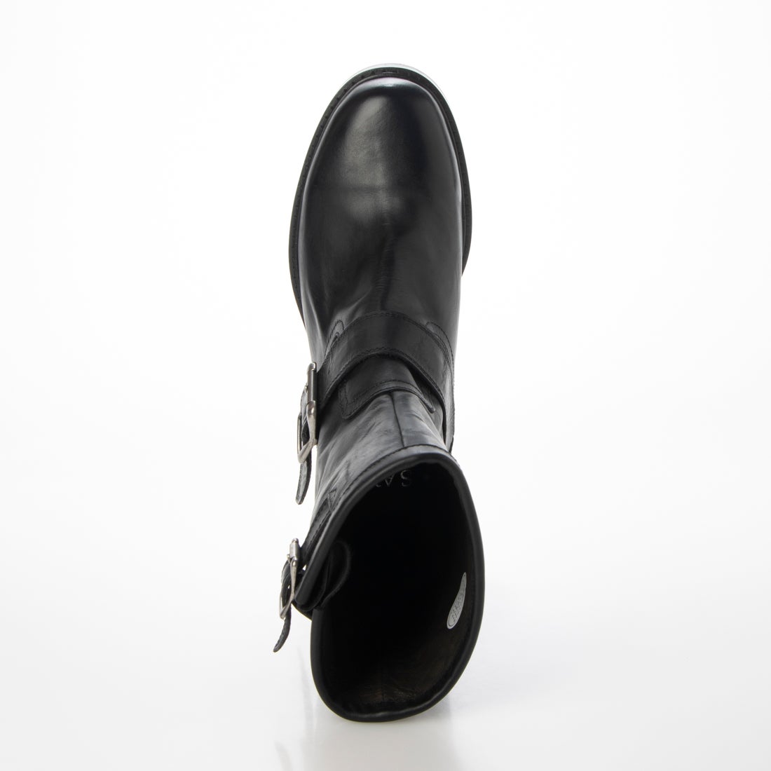 SAYA 【本革】ソフトレザーエンジニアブーツ(ブラック) -アウトレット