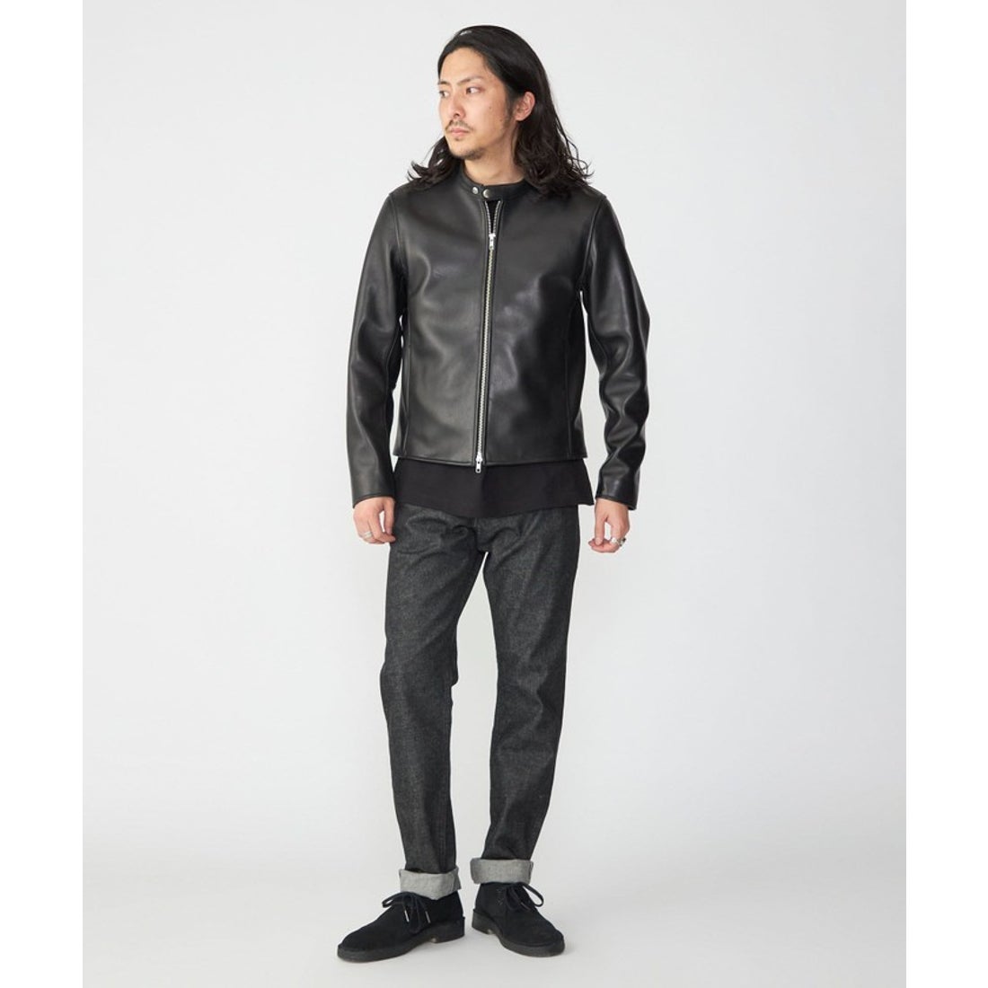 シップス SHIPS SHIPS: ラムレザー シングル ライダース ジャケット