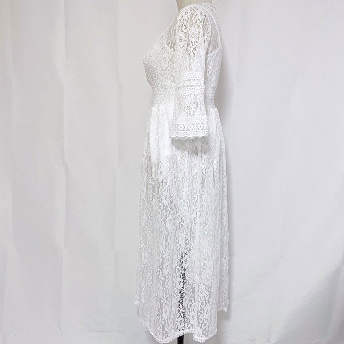 ショッピングゴー shoppinggo 総レースワンピース Vネック ミキャミ付