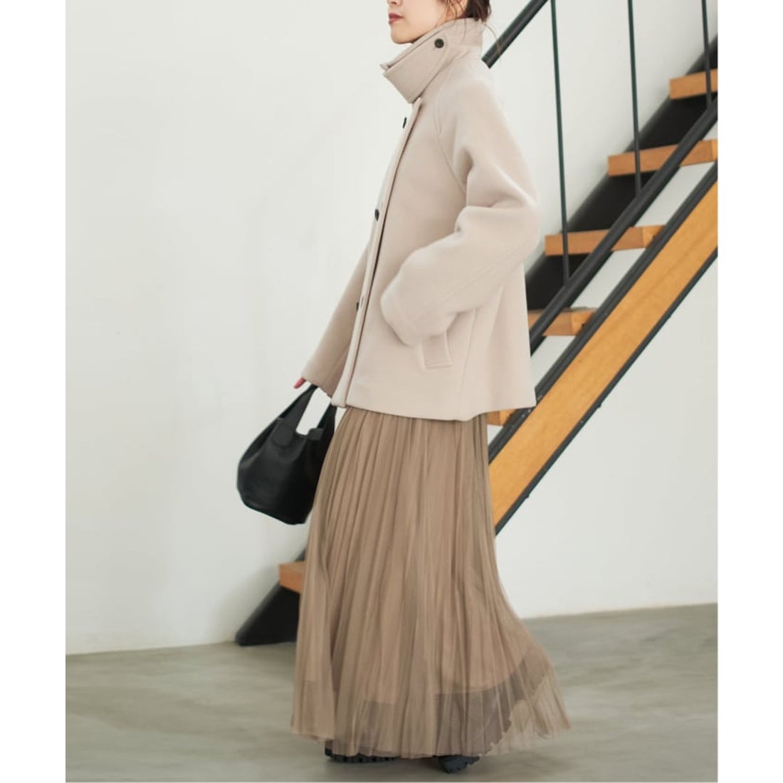 スピック＆スパン Spick & Span S160スタンドカラーショートコート