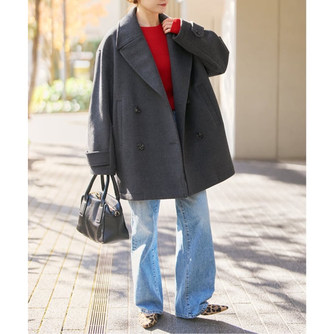 スピック＆スパン Spick & Span S160ビーバーPコート （ブラック