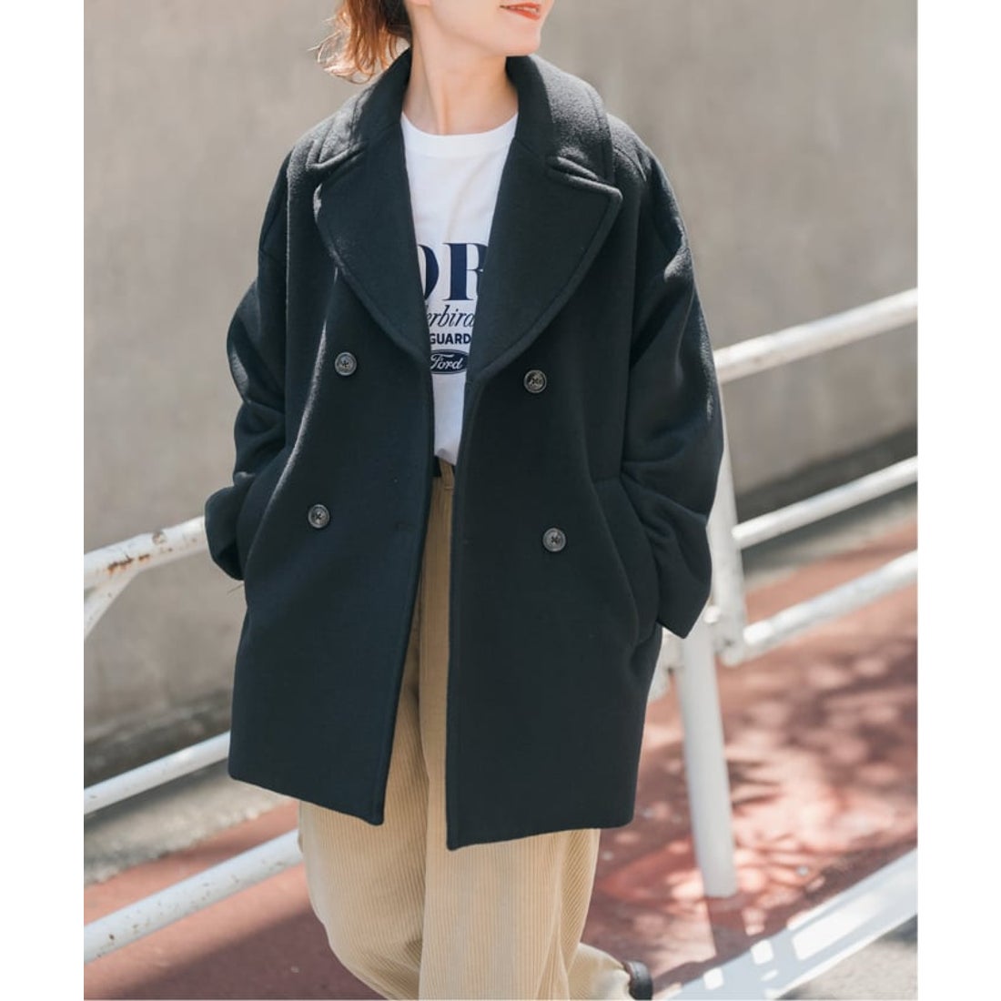 Spick and Span グレー ピーコート Spick and Span グレー ピーコート