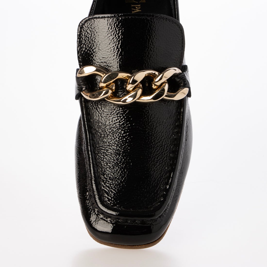 パスクッチ PASCUCCI スクエアトウチェーンローファー （ブラック