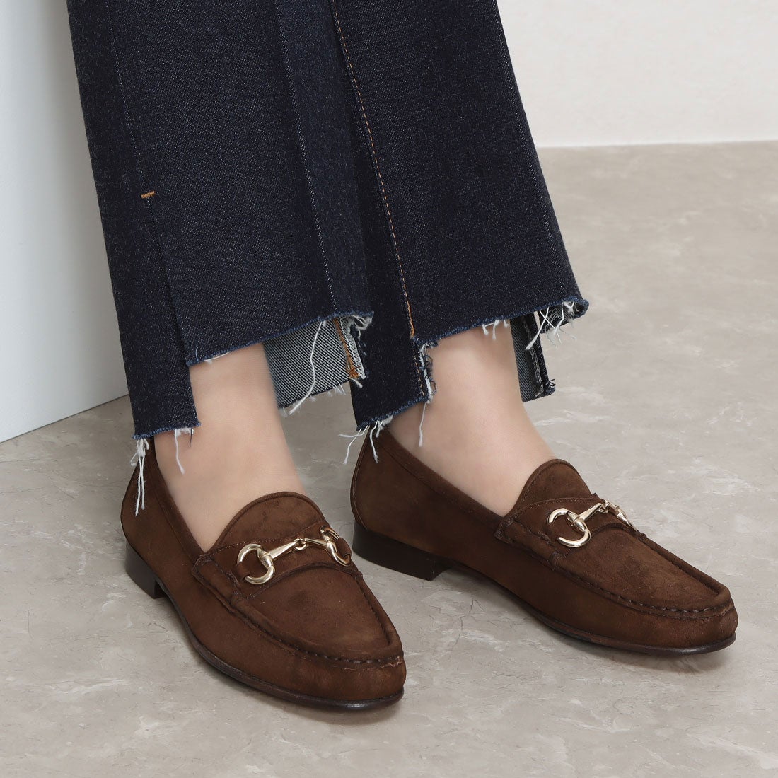 パスクッチ PASCUCCI スエードクラッシックローファー （ダーク