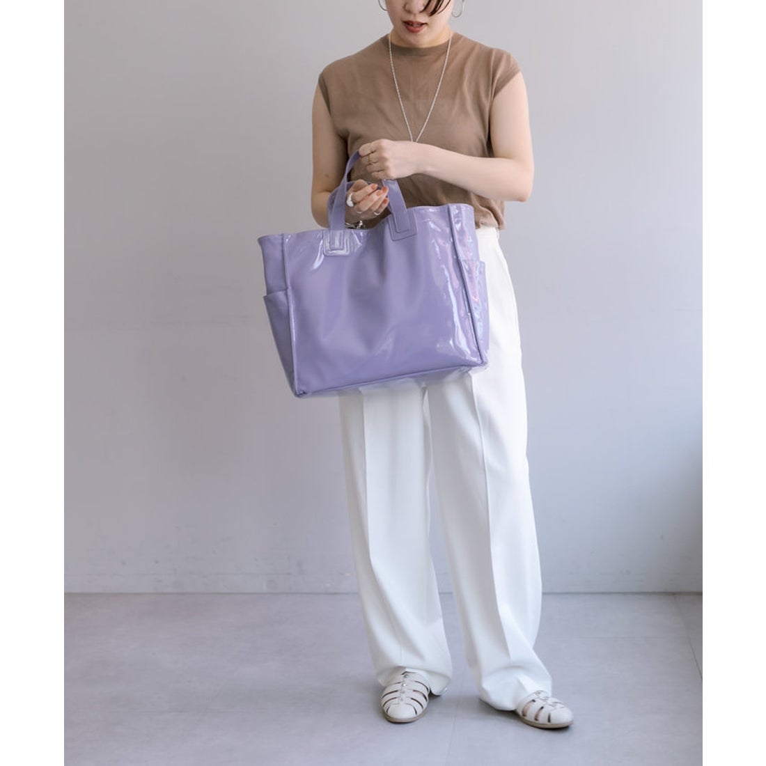 パル PAL 【ear PAPILLONNER】仕切りポケットトートバッグ Lサイズ