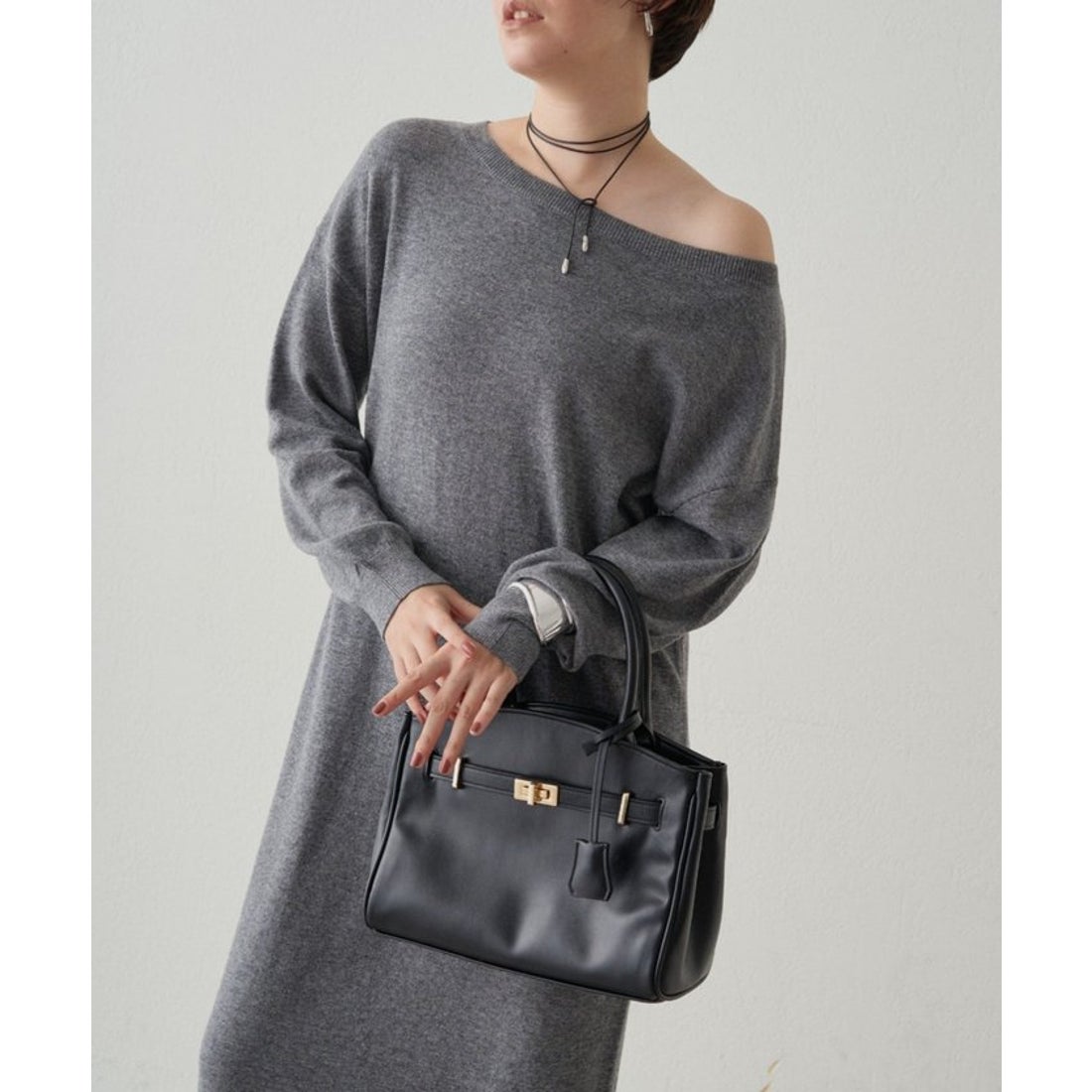 パル PAL 【Loungedress】ウールカシミヤニットワンピース （gray