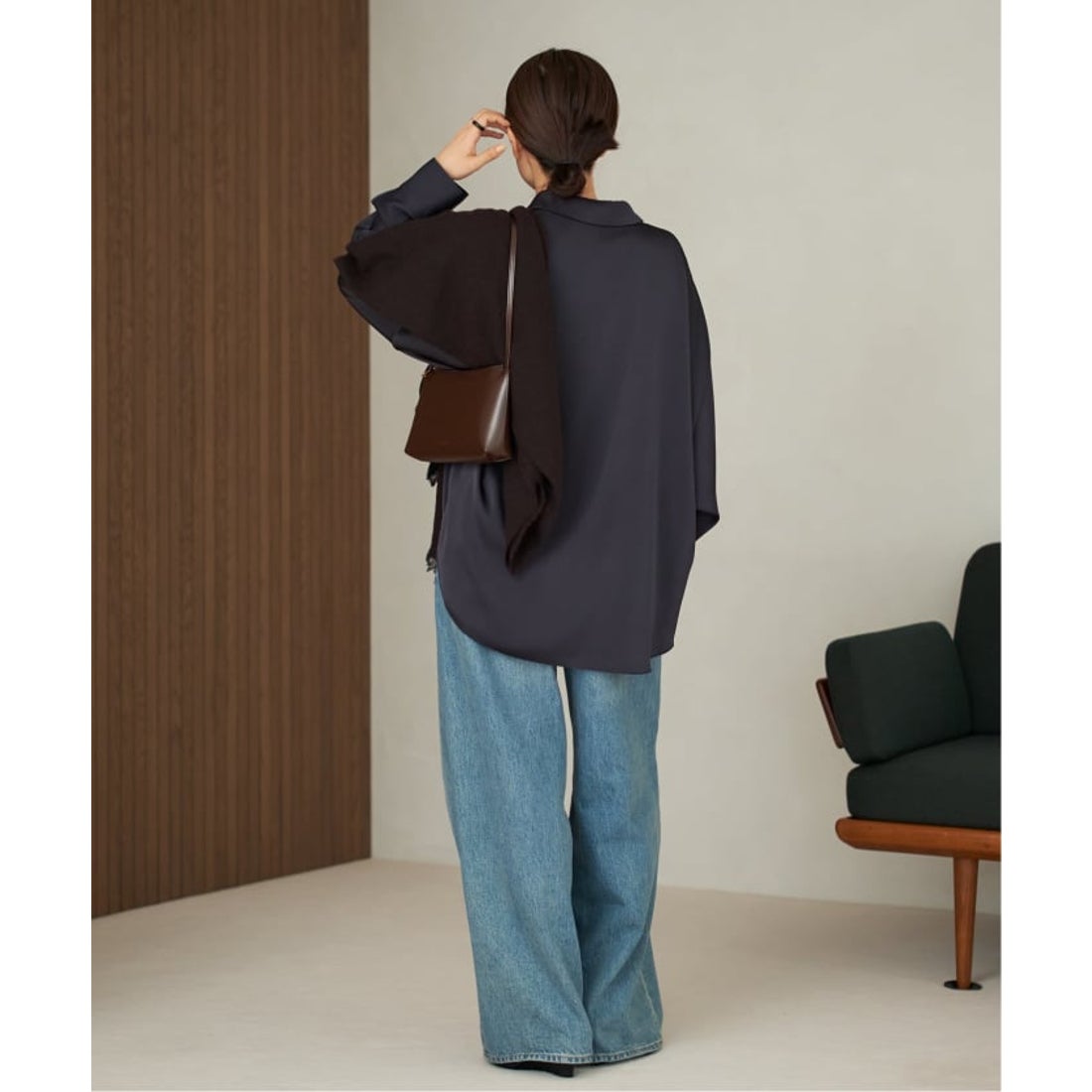 プラージュ Plage dull satin dolman ブラウス （ブラウン