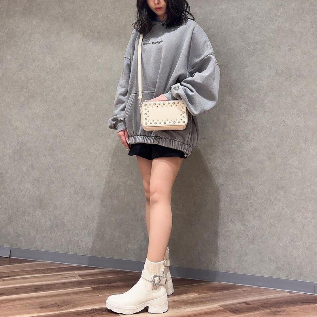 プラスダイアナ ＋diana 【撥水加工】クリスタルバックルショート