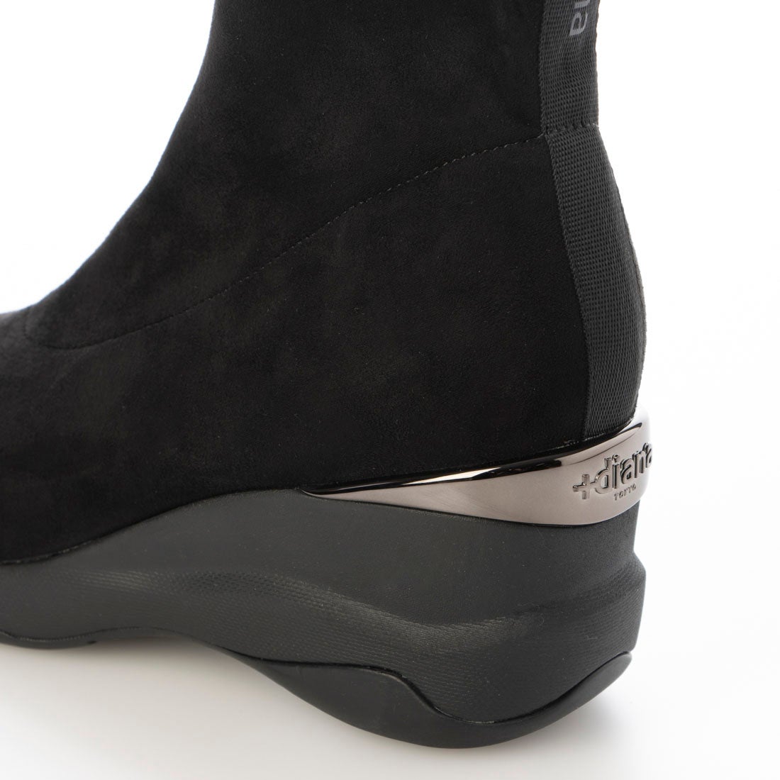 プラスダイアナ ＋diana 【6㎝】ウェッジソール ショートブーツ （黒