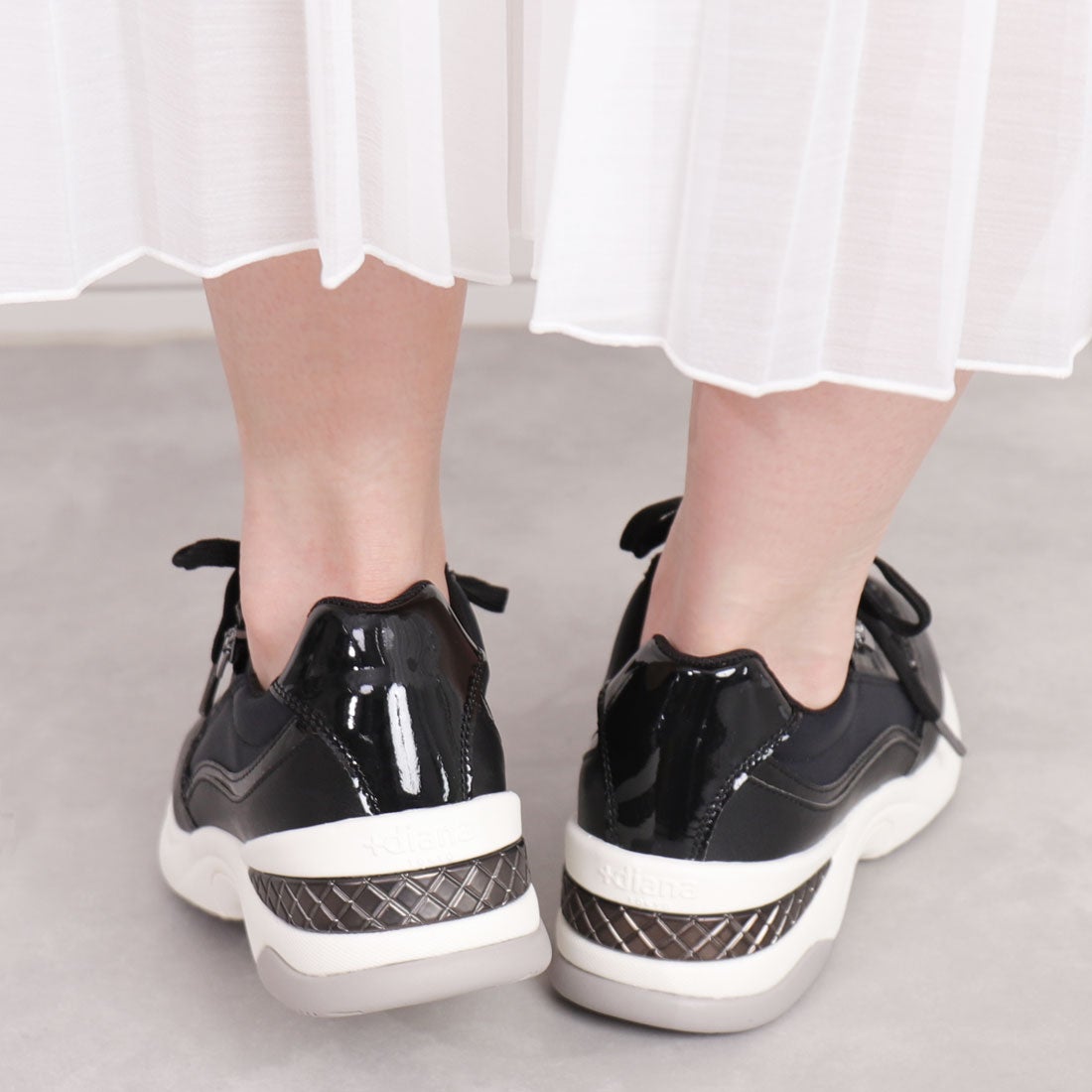 レイン対応】プラスダイアナ ＋diana オールウェザースニーカー （黒