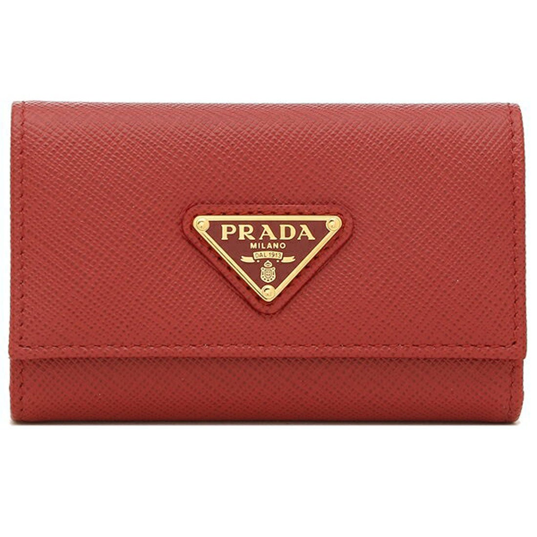プラダ PRADA キーケース サフィアーノ トライアングルロゴ レッド