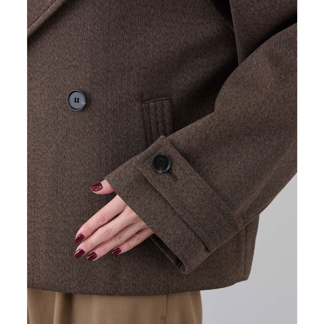 ロペピクニック ROPE' PICNIC ヘリンボンボンディングスタンドカラー