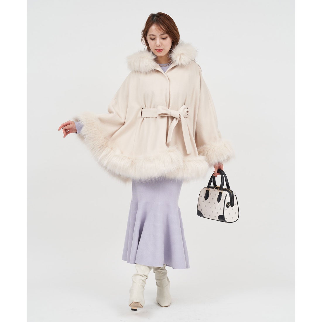 ロイヤルパーティー ROYAL PARTY フードファーケープコート （オフ