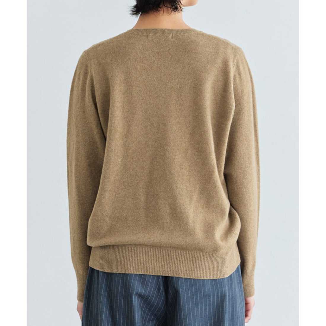 ラス RASW カシミヤ100％クルーネックニット （ネイビー） -靴