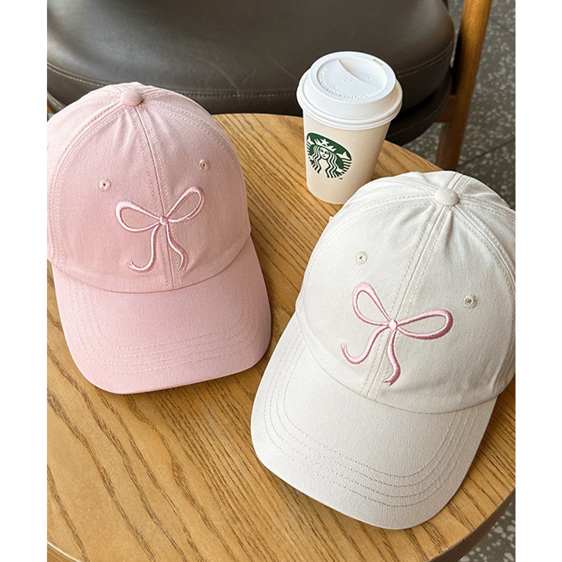 エーアールエムジー ar/mg フロントリボン刺繍キャップ バレエコア