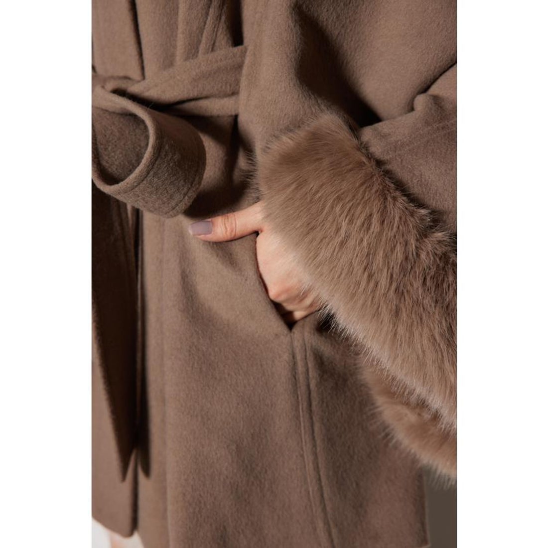 リエンダ rienda ウールMIXフードポンチョCT （L/BEG1