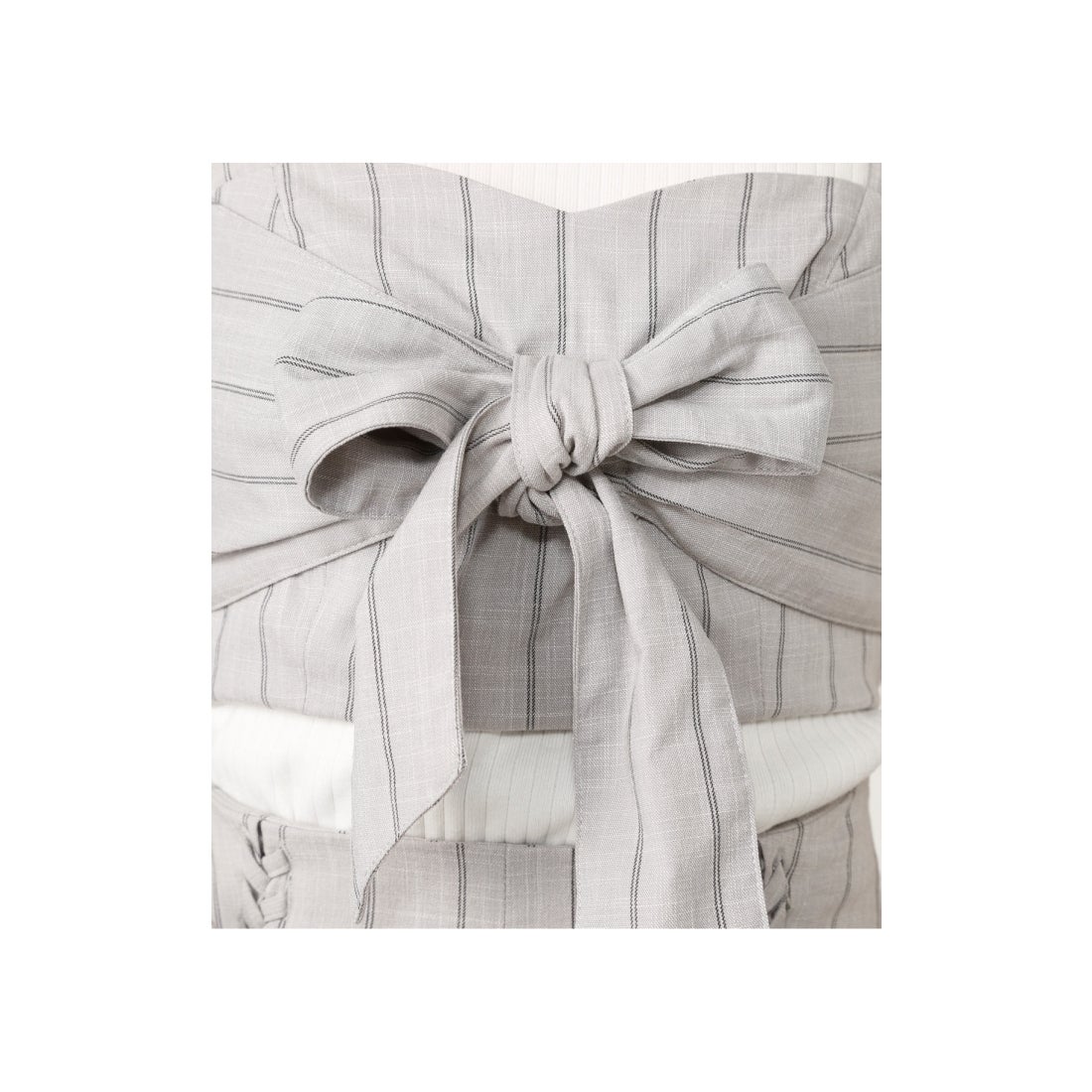 rienda ストライプリボンビスチェ ホワイト -靴＆ファッション通販