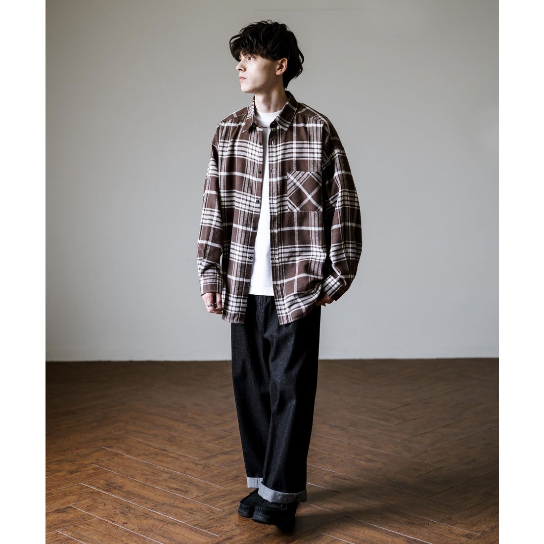 ロッキーモンロー Rocky Monroe チェックシャツ ネルシャツ 長袖