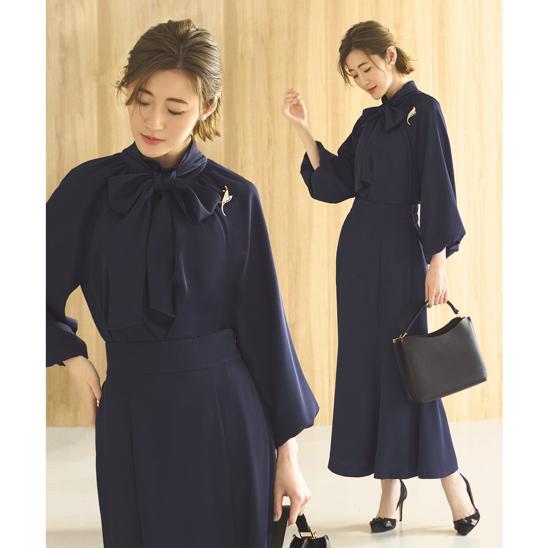 ルイルエブティック RUIRUE BOUTIQUE ボリュームスリーブボウタイ