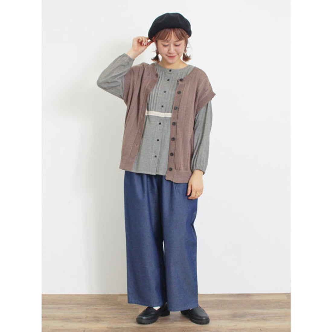 サマンサ モスモス Samansa Mos2 テープヤーン前後2WAYベスト （キナリ