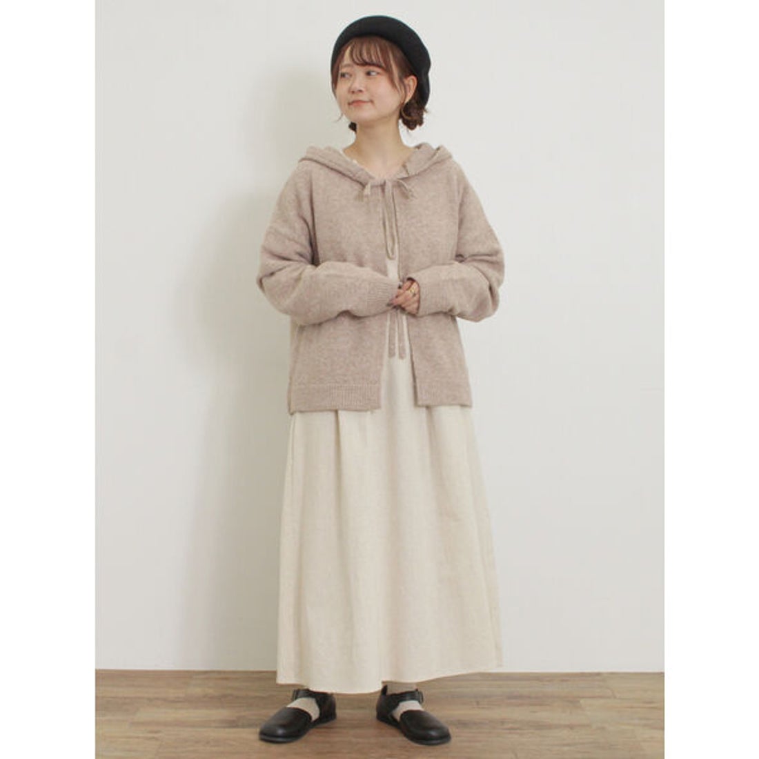 サマンサ モスモス Samansa Mos2 フード付リボンカーディガン （グレー