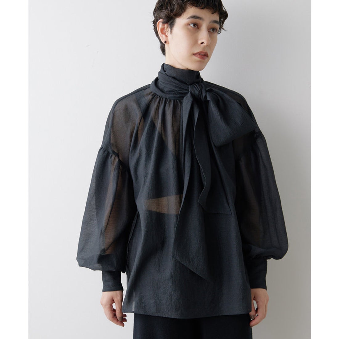 ウィムガゼット Whim Gazette オーガンザボウブラウス （babypink