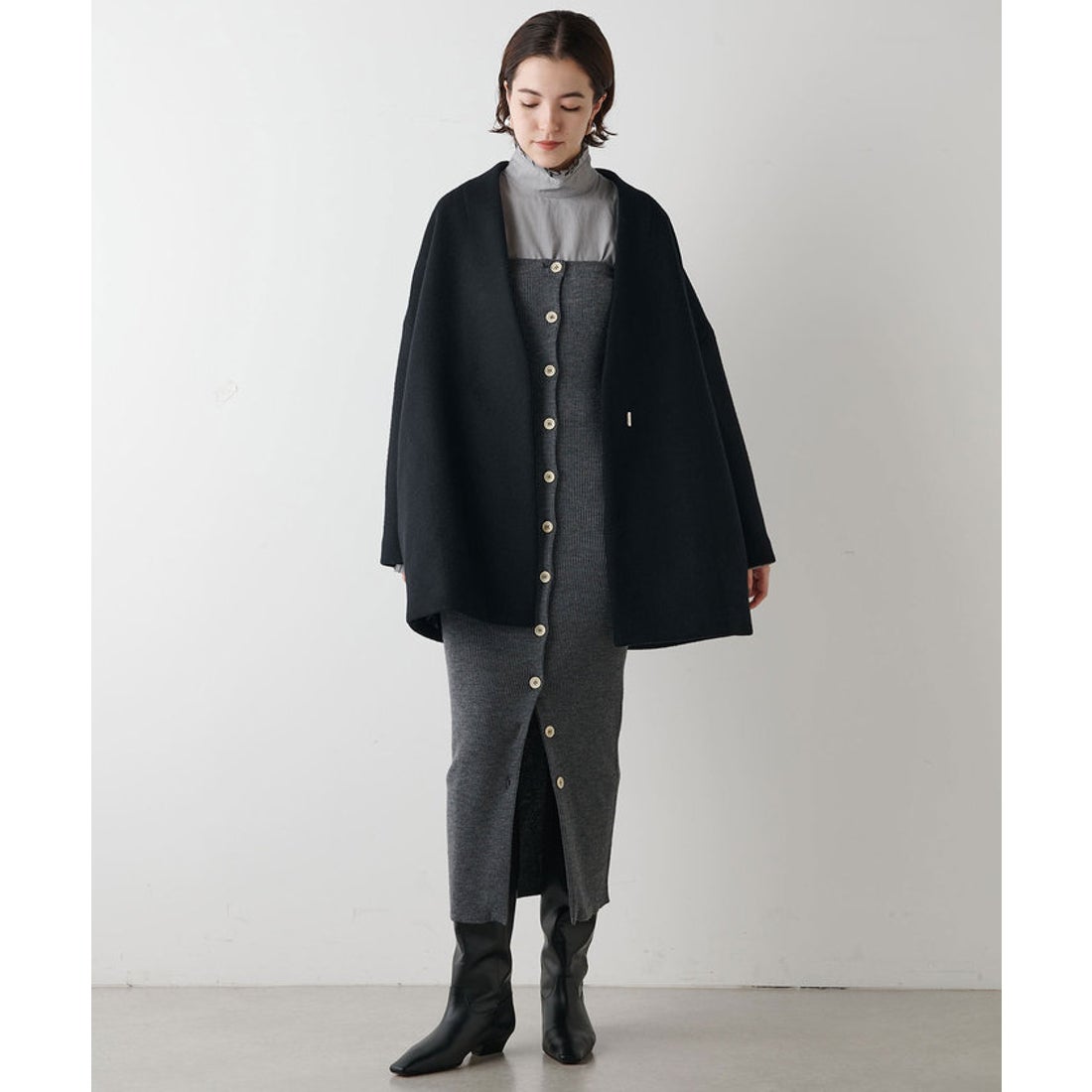 ウィムガゼット Whim Gazette メリンプミドルコート （greige