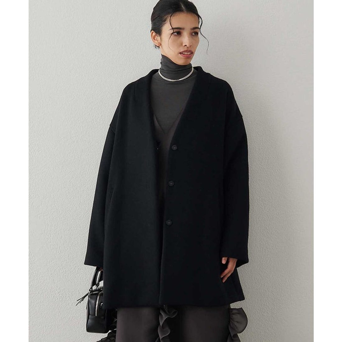 ウィムガゼット Whim Gazette ダブルビーバーミドルコート （ecru