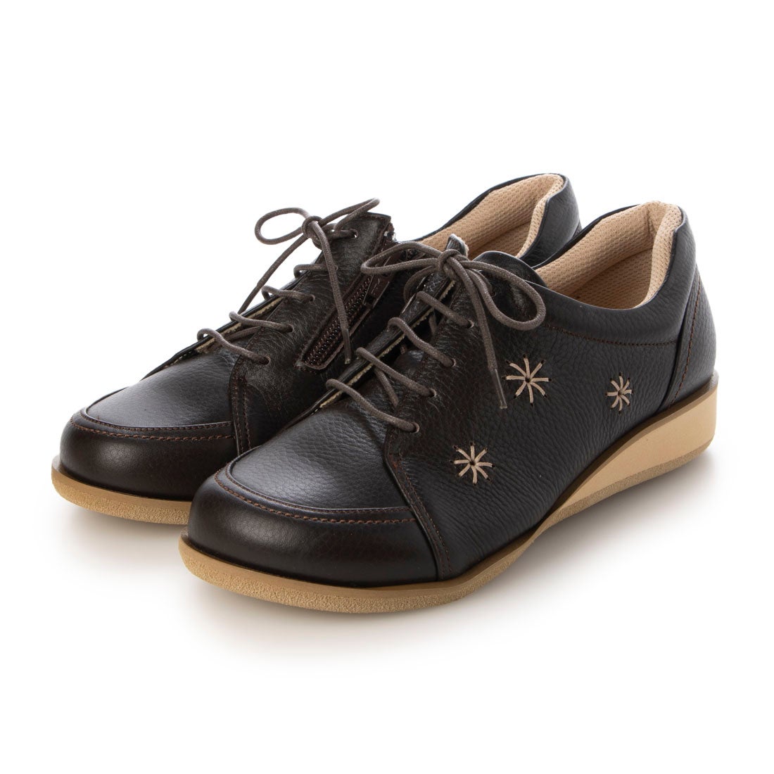 トキミノクツ 時見の靴 5E 牛革オブリークカジュアルヒモシューズ