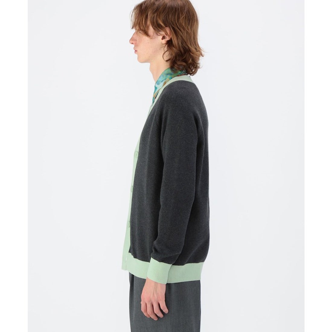 キャバン CABaN CABaN コットンカシミヤ バイカラーVネック